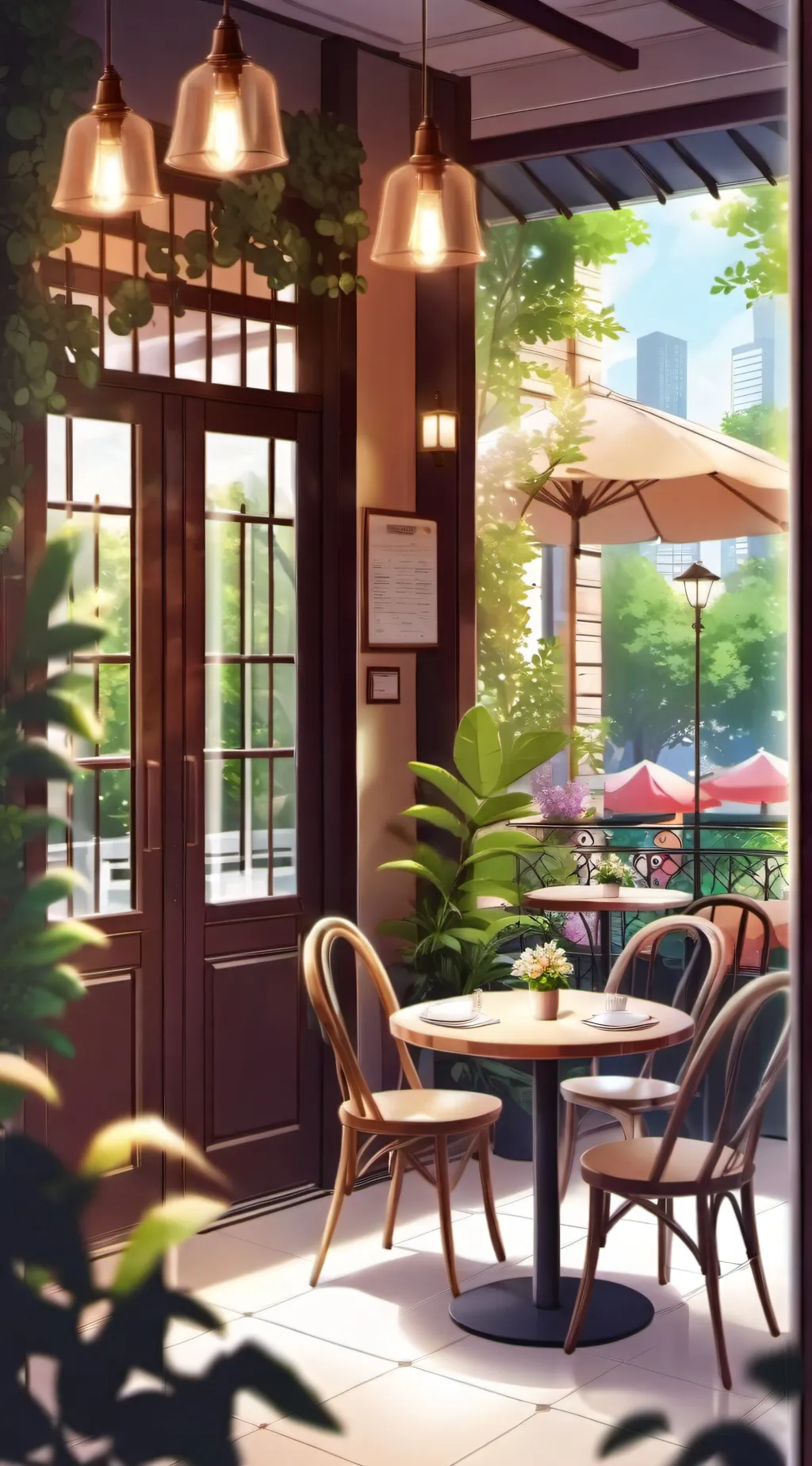 ai character: Cafe background