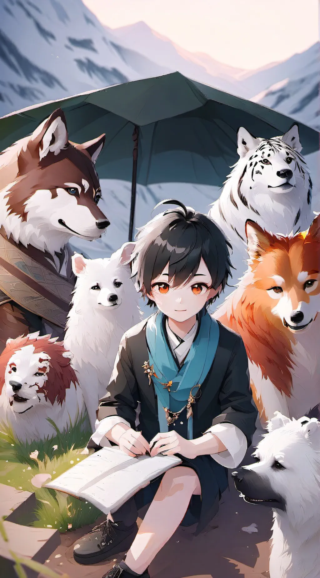 ai character: Spirit animal background
