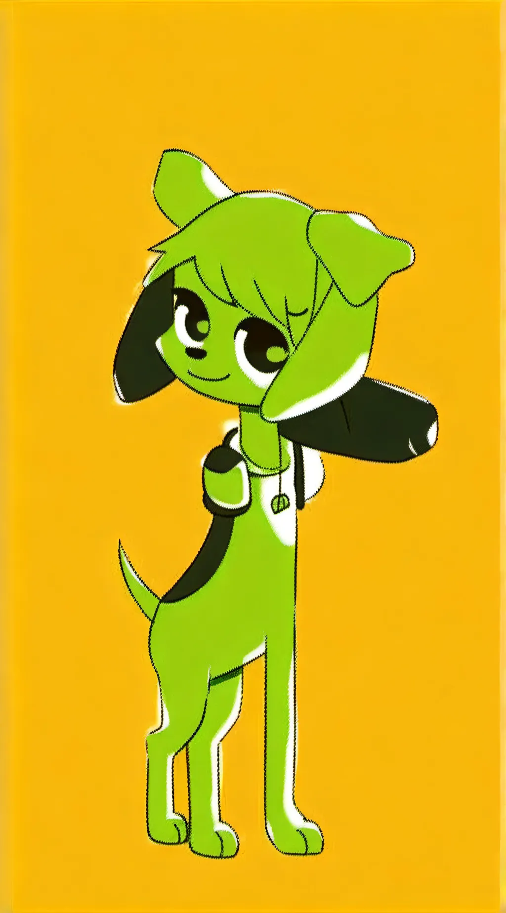 ai character: dark lime background