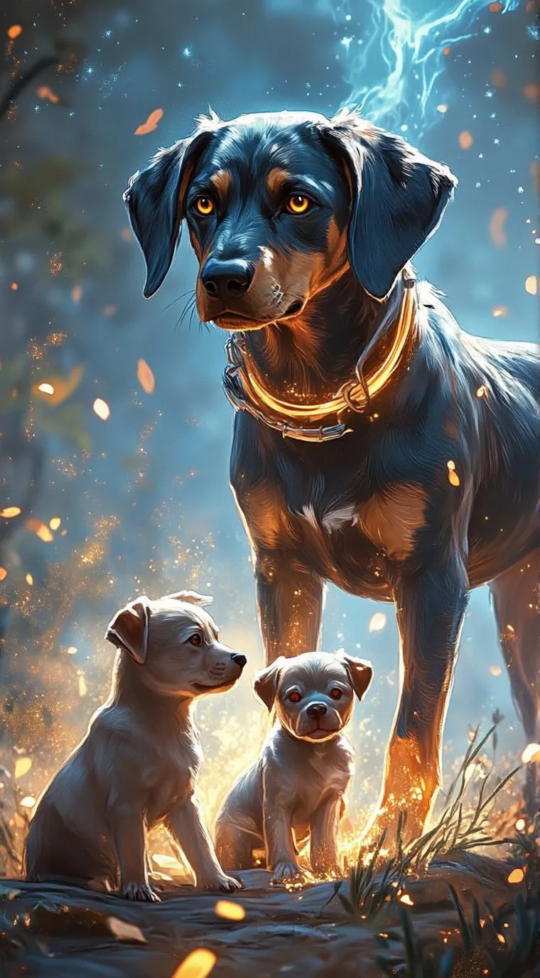 ai character: Mama dog background