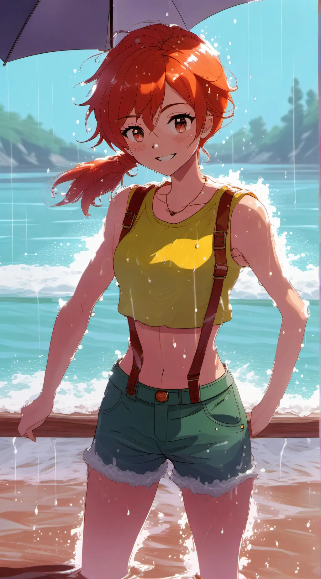 ai character: Misty (wet) background