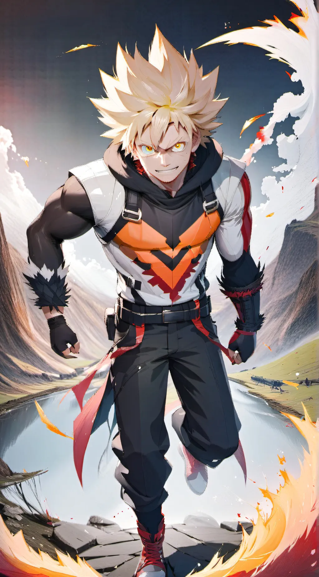 ai character: Katsuki bakugo background