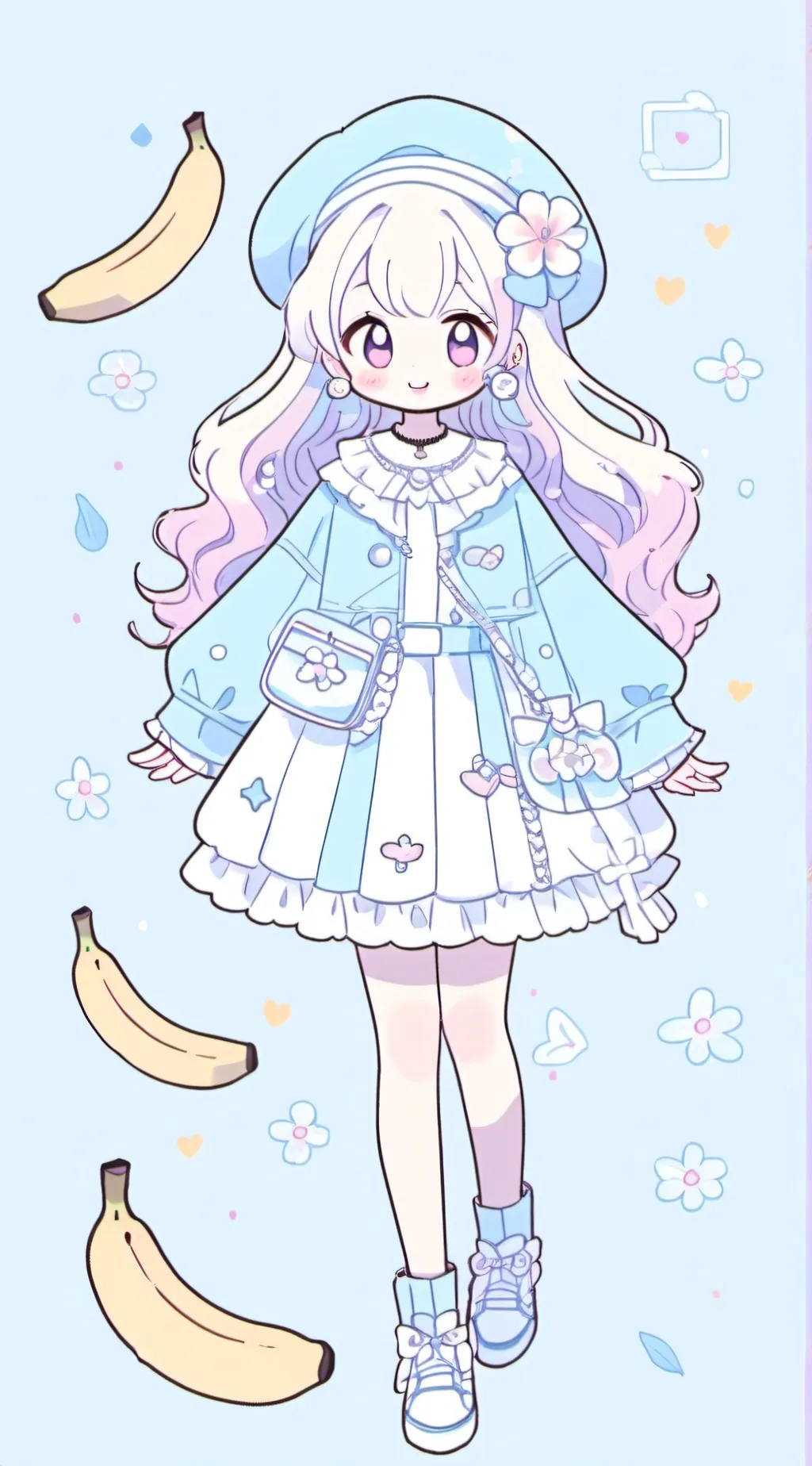 ai character: cinnamonroll  background