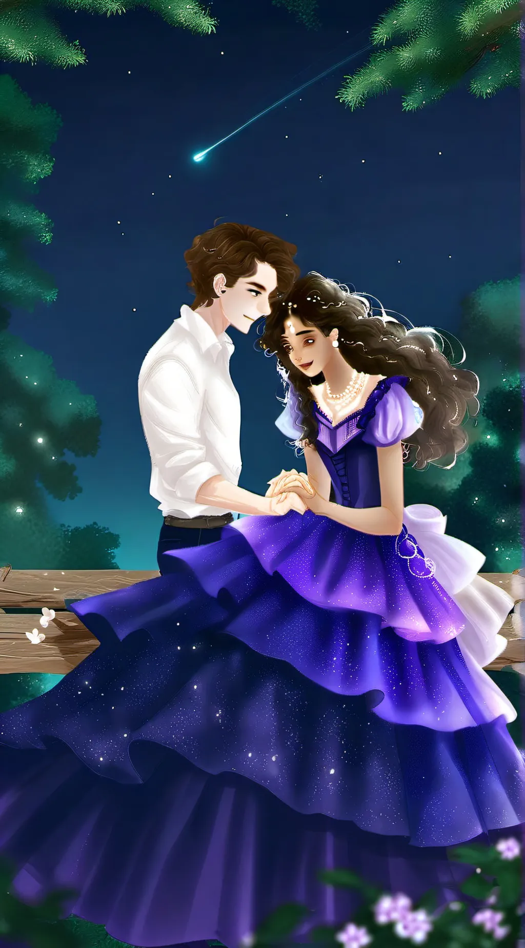 ai character: girl and boy background