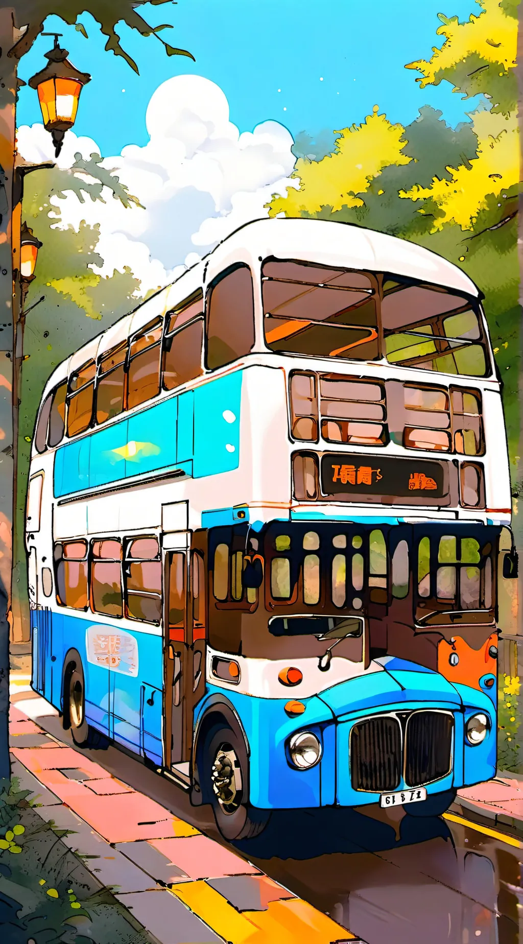 ai character: CB bus trip background