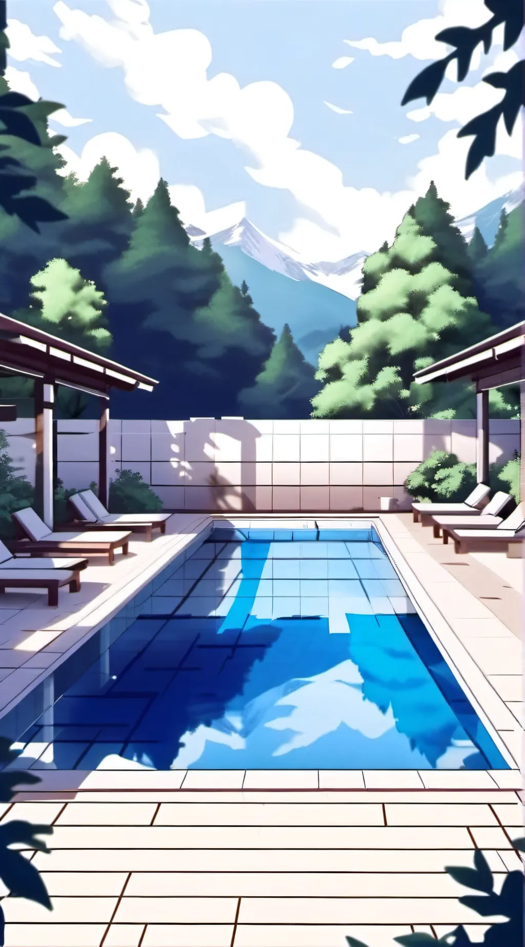 ai character: MHA Pool Party! background