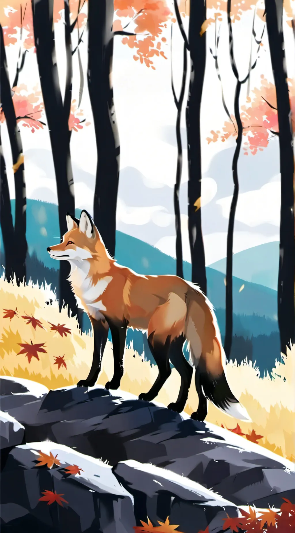 ai character: Woke up As a fox background