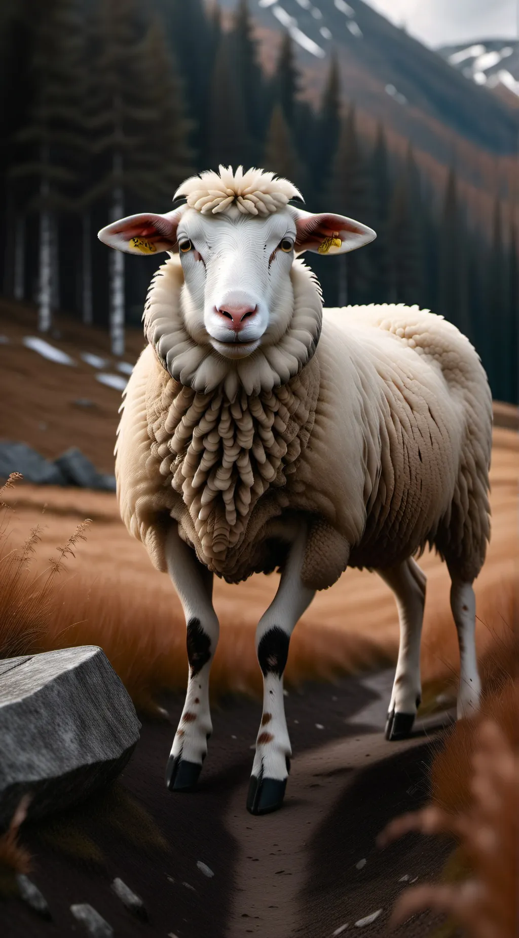 ai character: sheep background