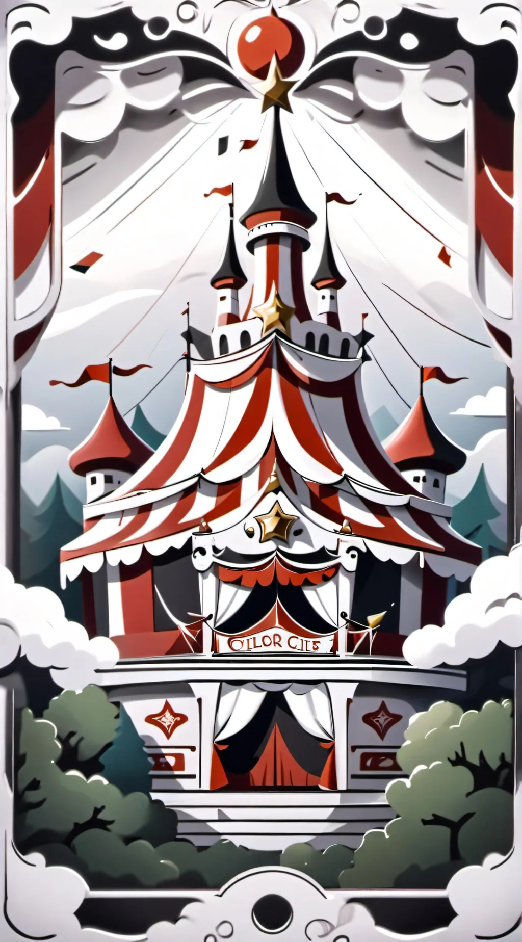 ai character: Digital circus background