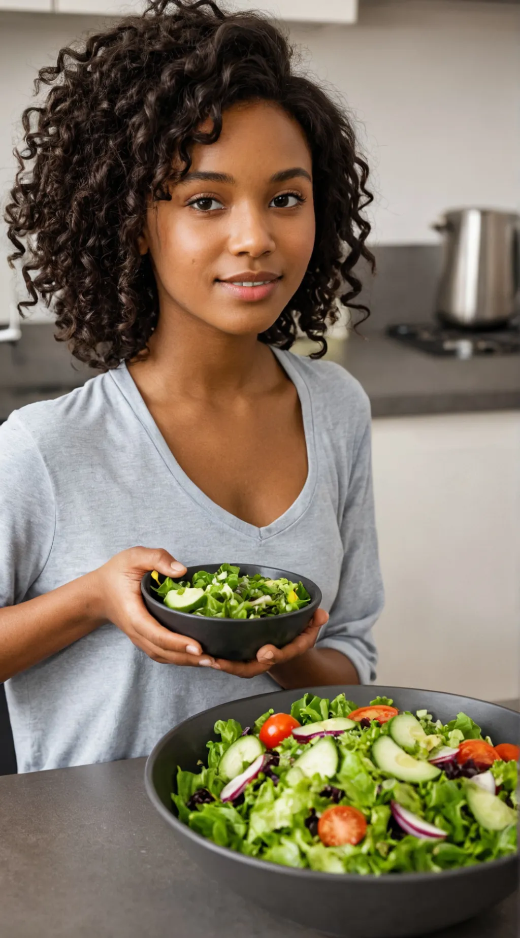 ai character: salad girl background