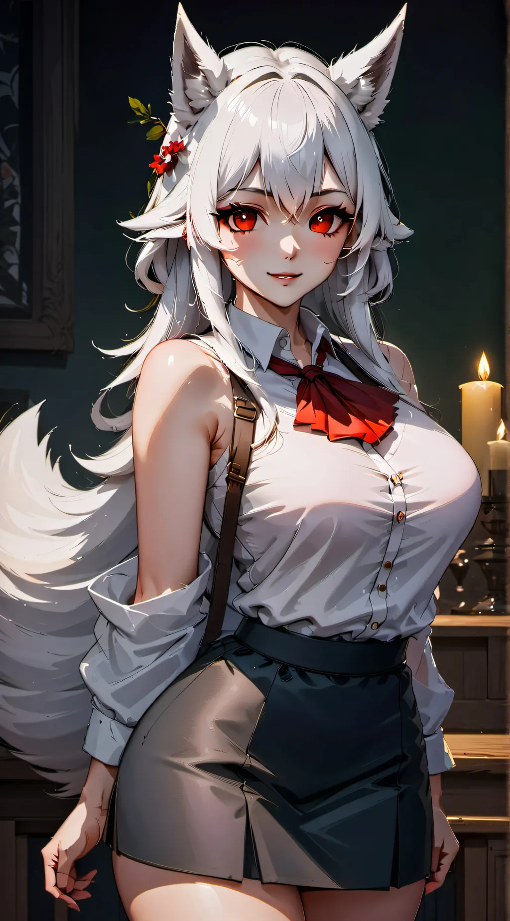 ai character: Snowfall 🐺🤍 background