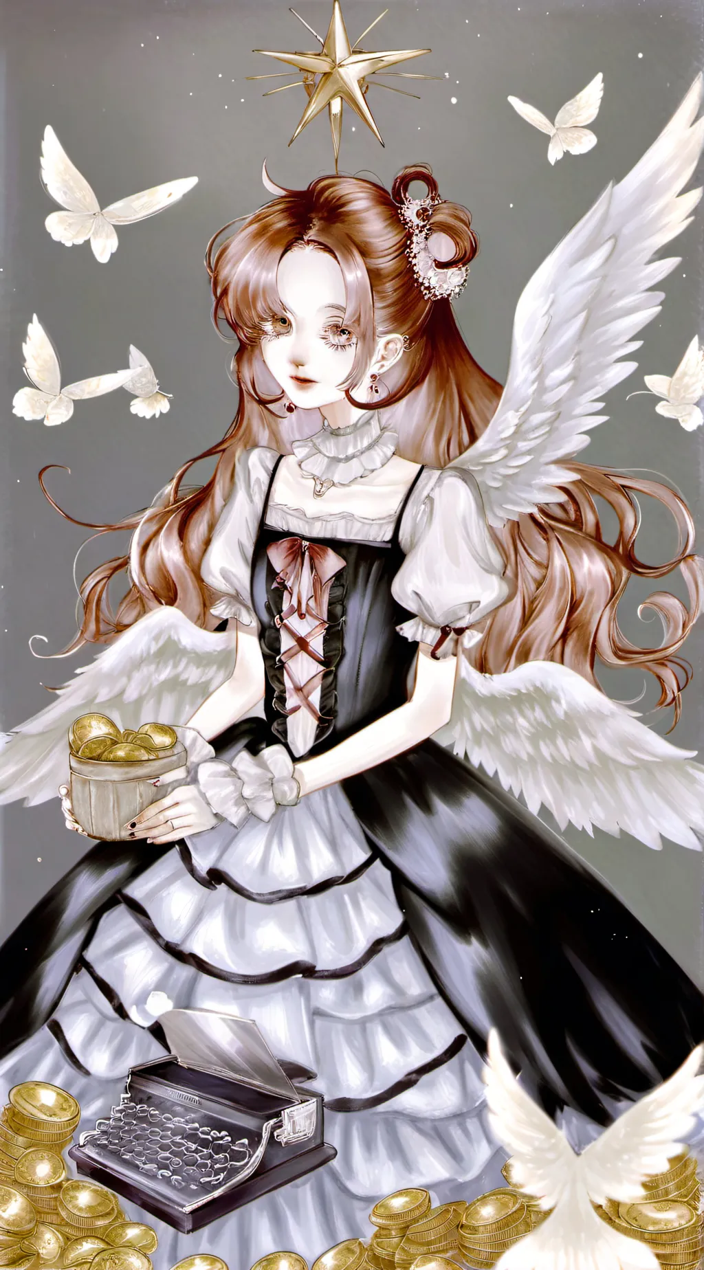 ai character: Violet background