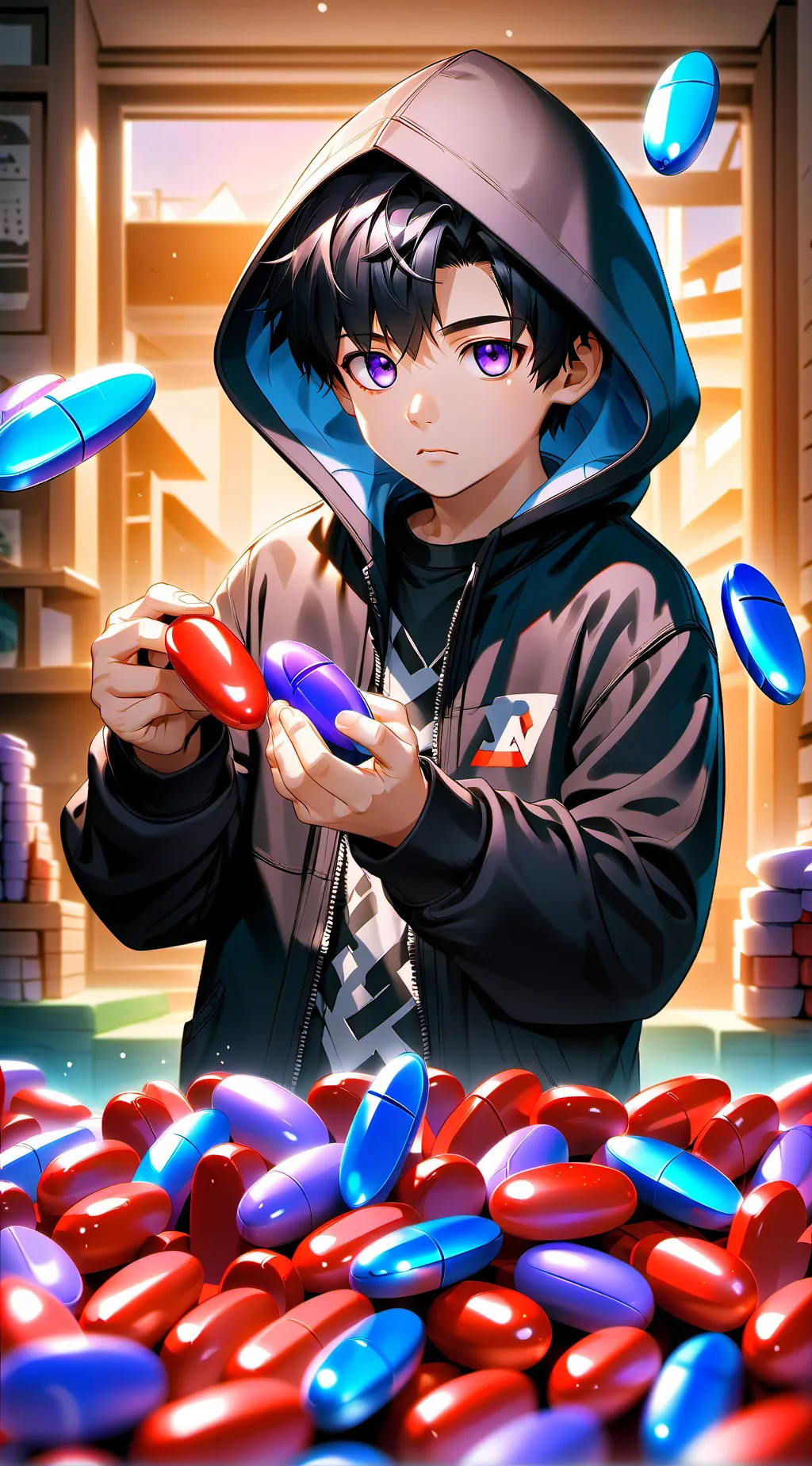 ai character: pills! background
