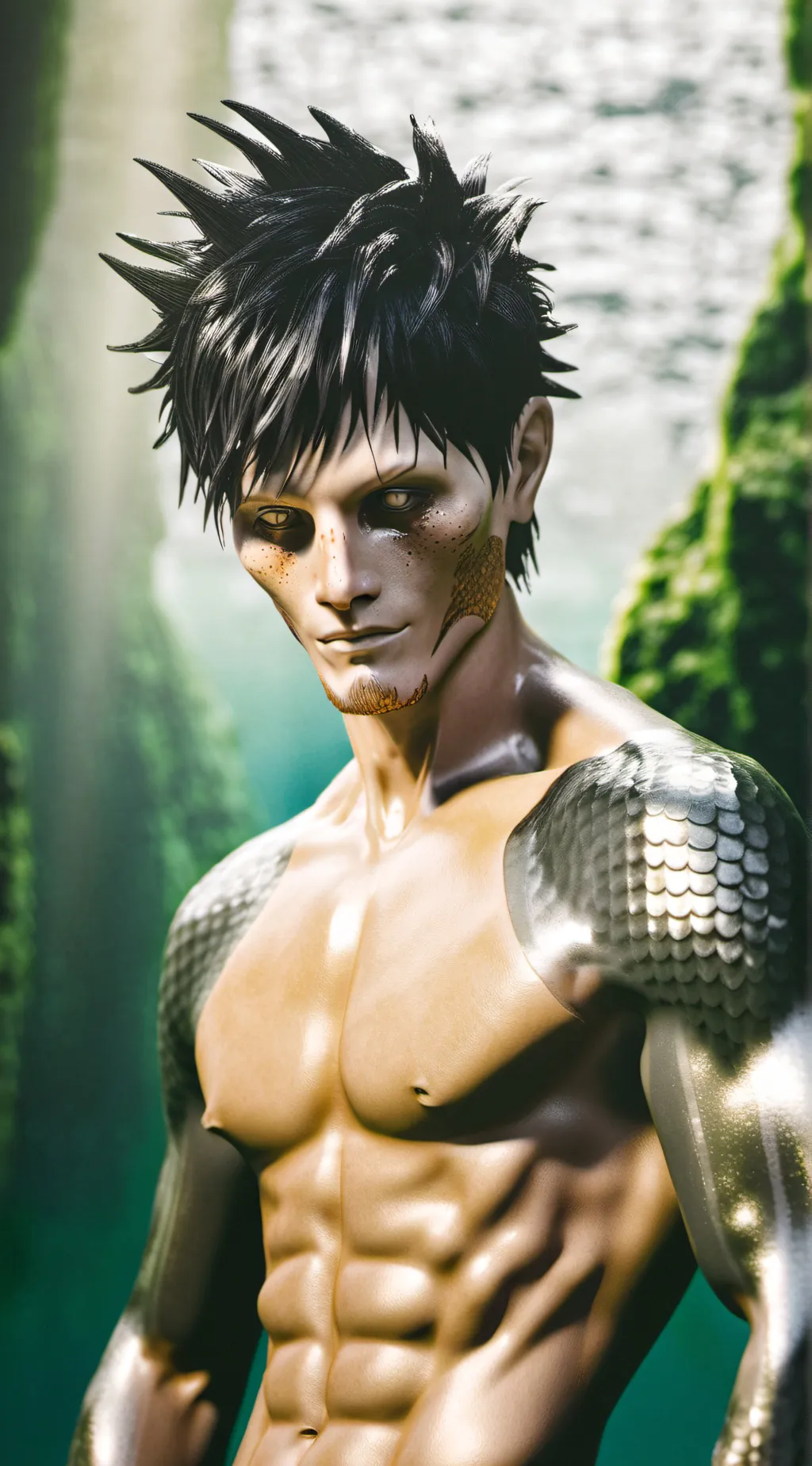 ai character: ₩《《□¤¿》 background