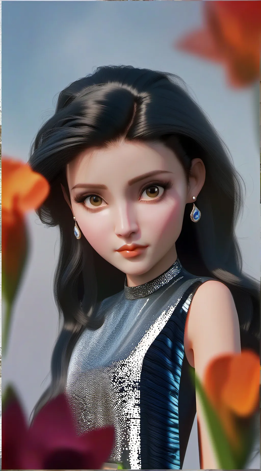 ai character: Cute girl￼ background