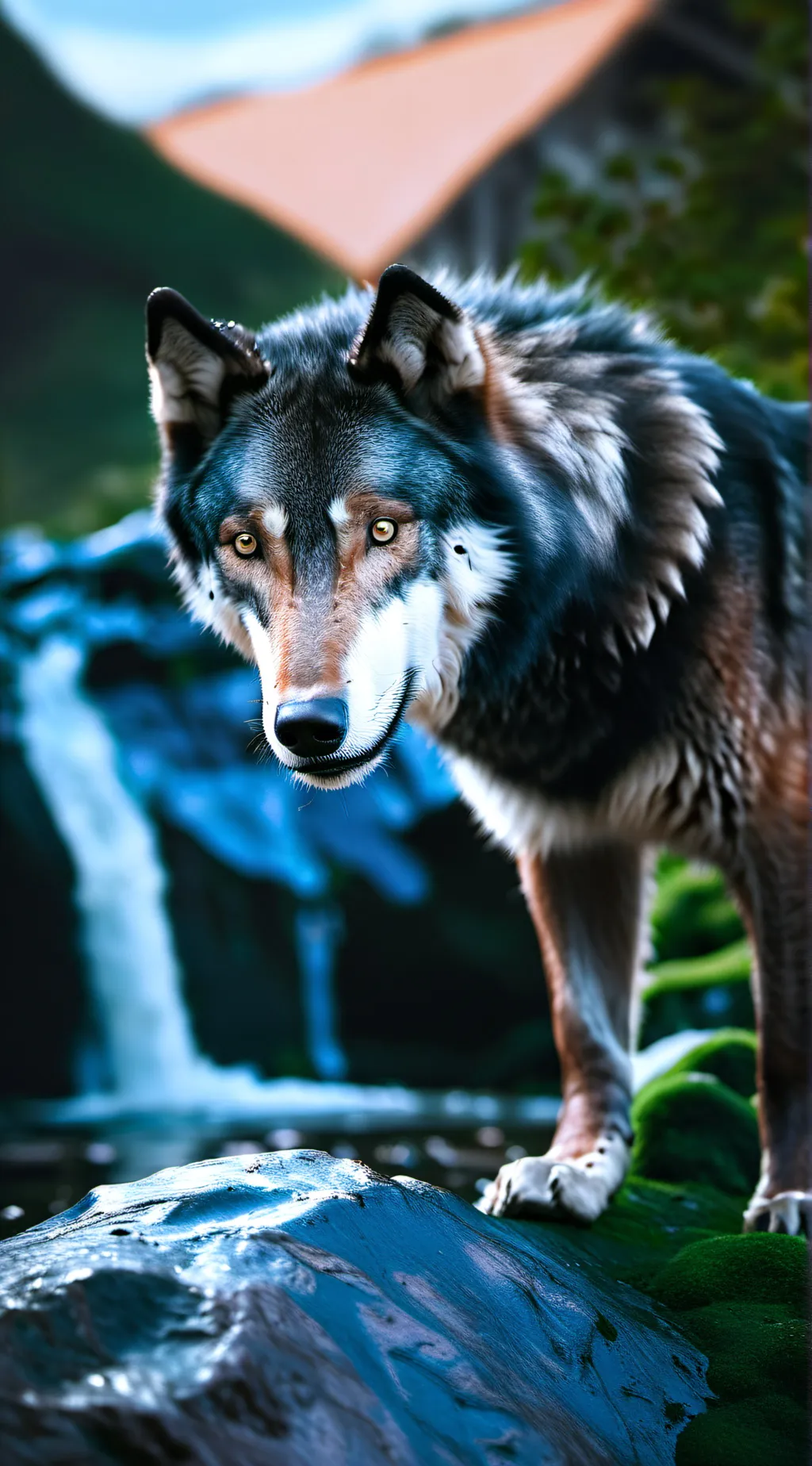 ai character: Life of a wolf pup background