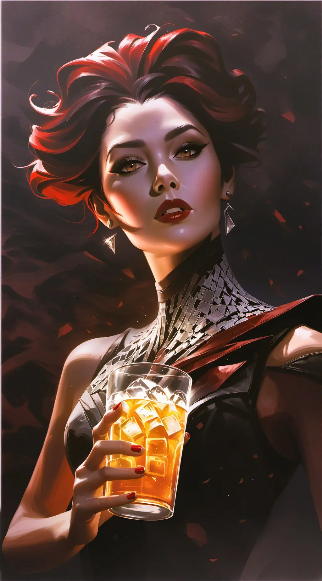 ai character: Lena the Red background