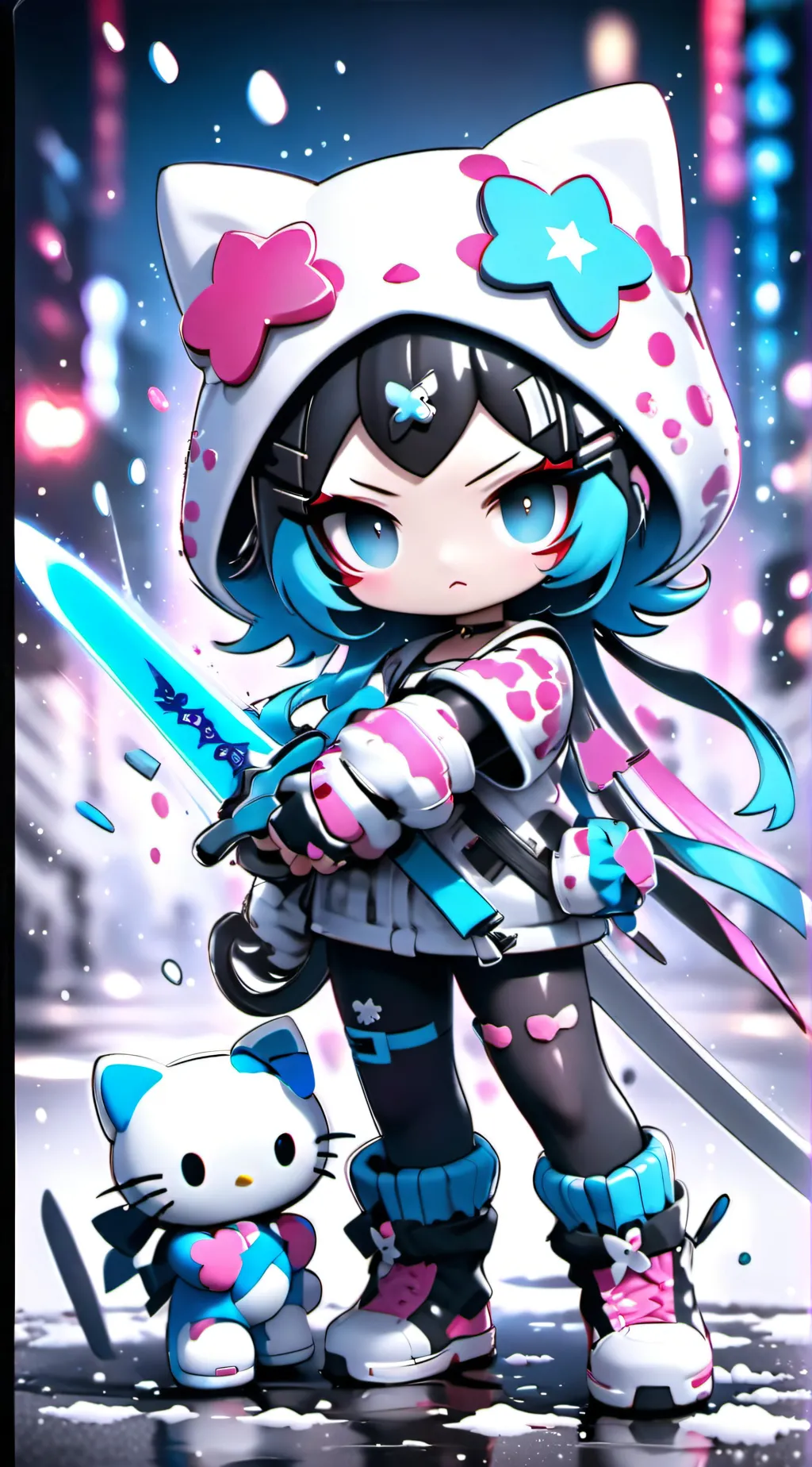 ai character: hate hello kitty background