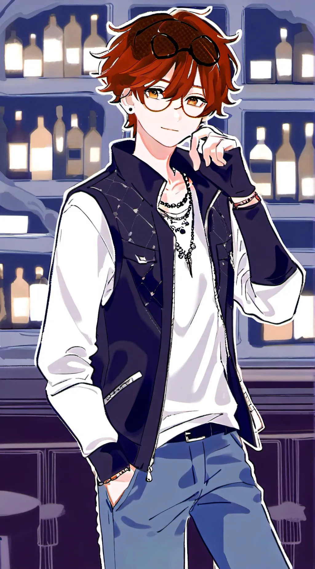 ai character: Out with friends background