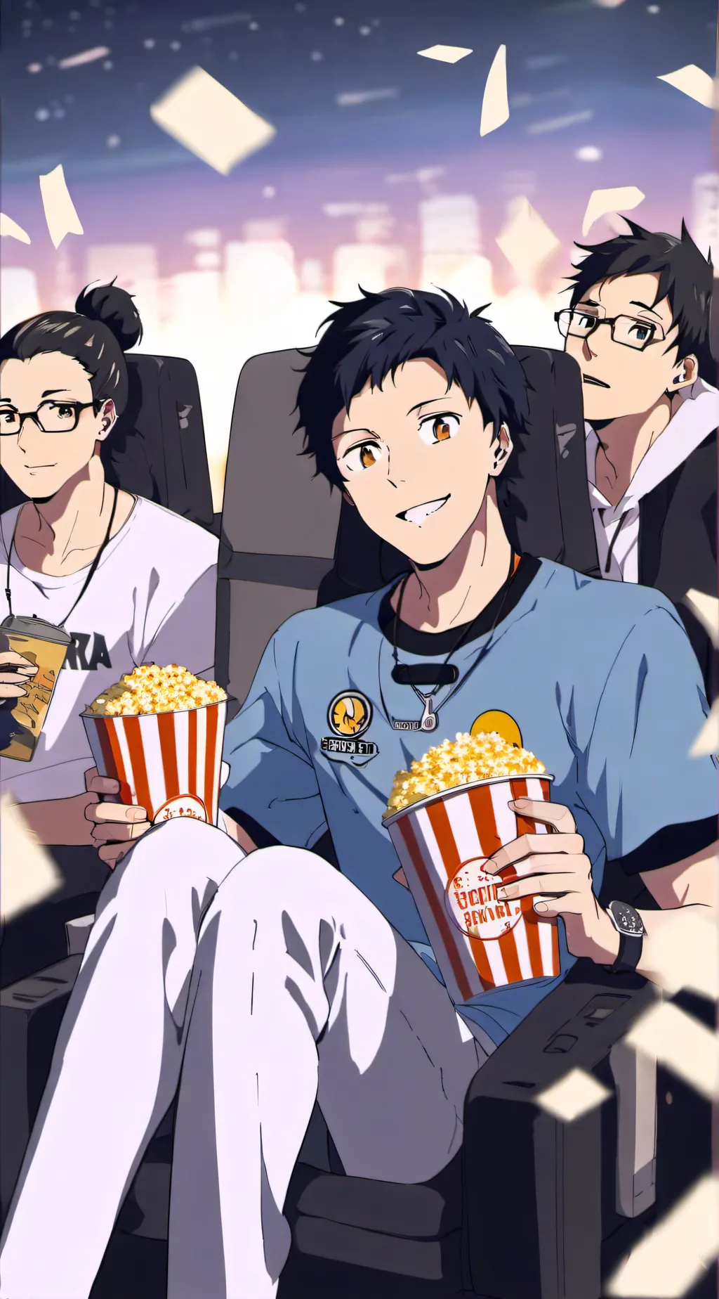 ai character: mha movie night!🎥🍿 background