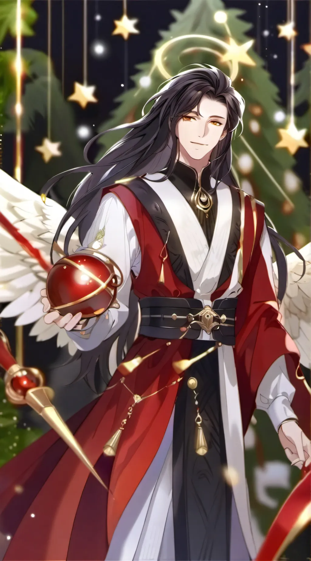 ai character: Ach Angel Michael  background