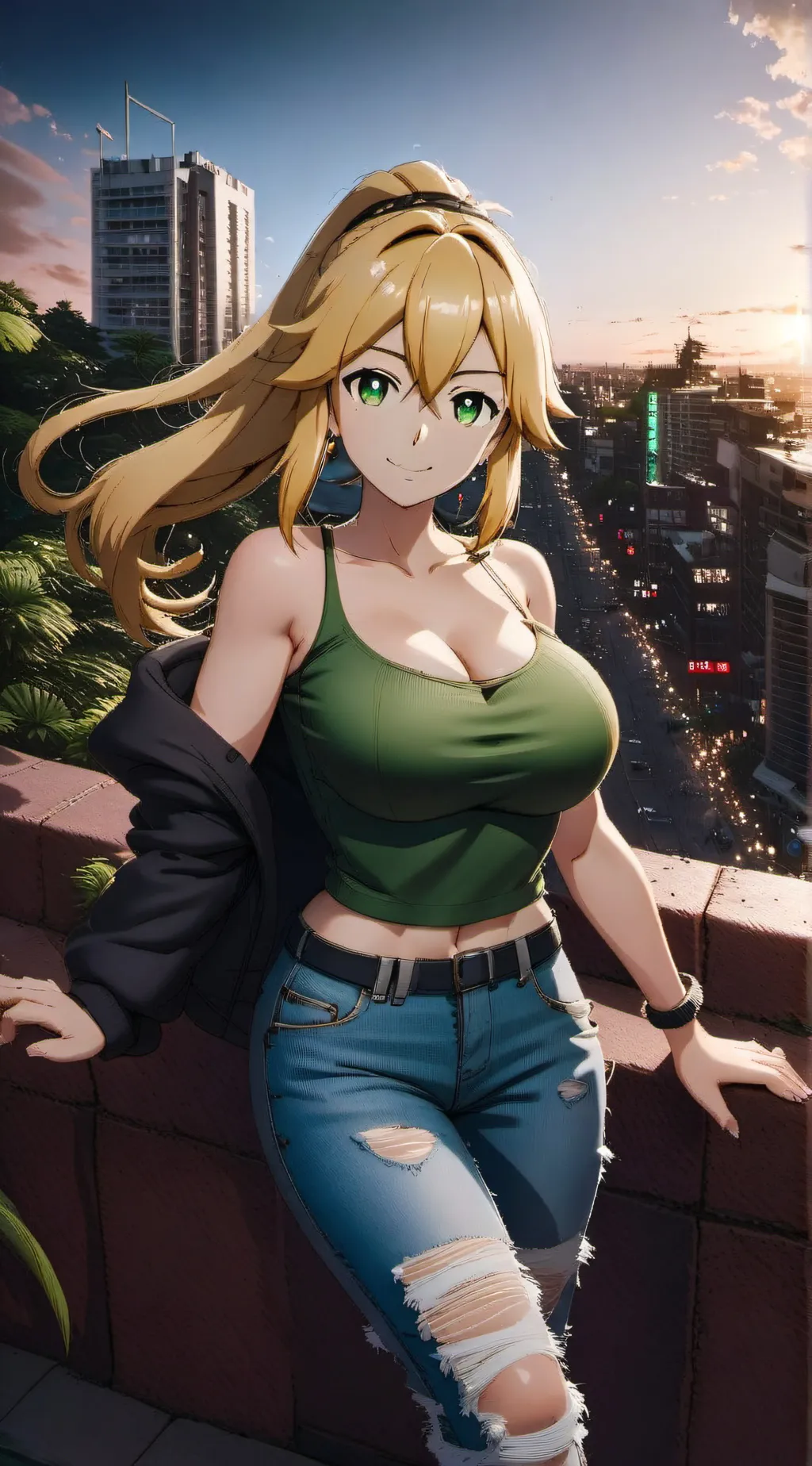 ai character: Leafa  background