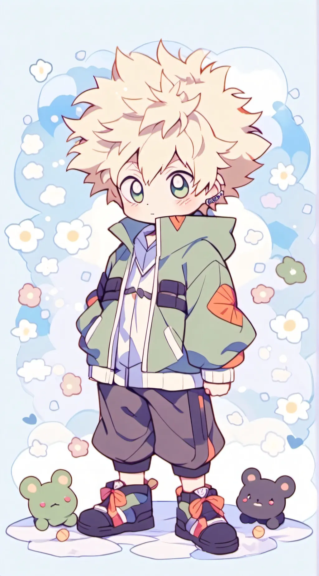 ai character: Baby Bakugo&deku  background
