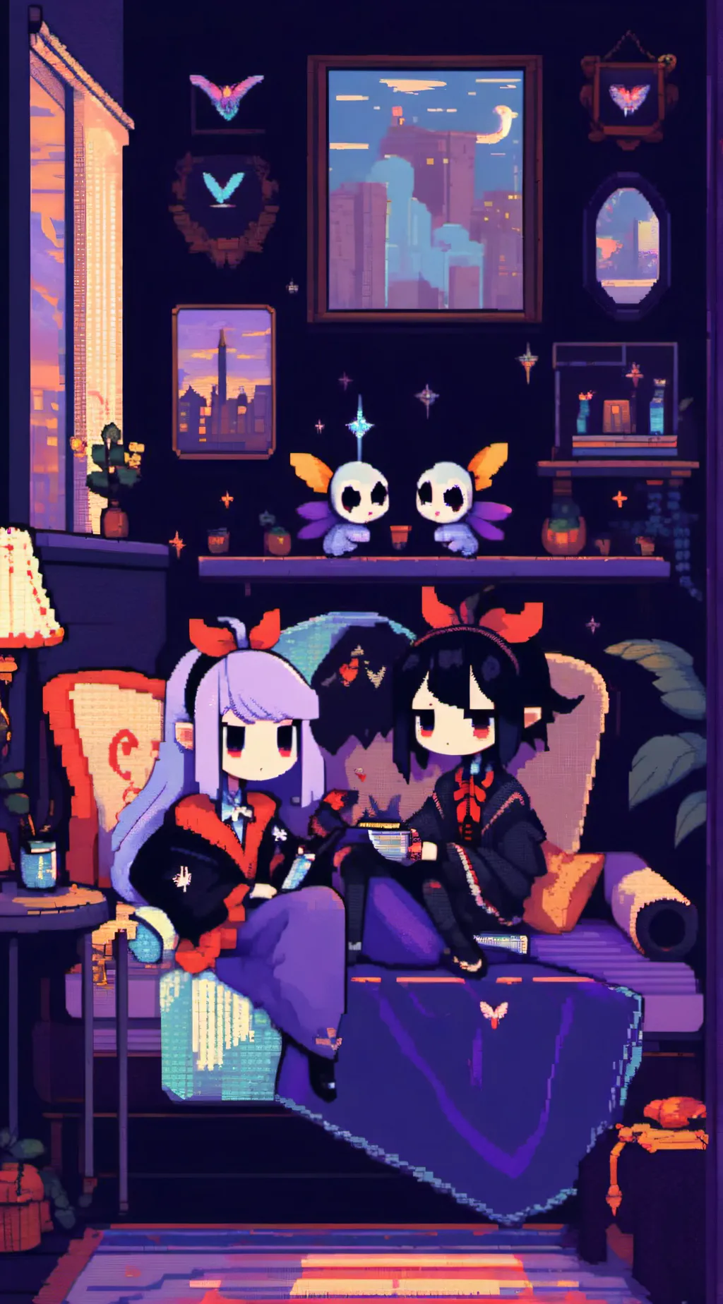 ai character: Sleepover with v's background