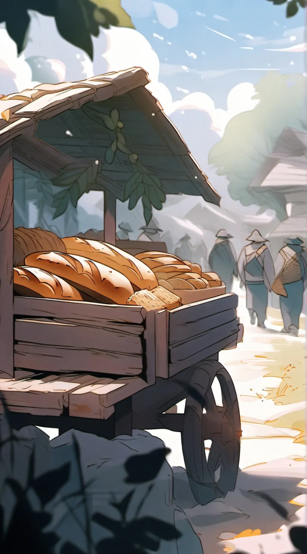 ai character: bread  background