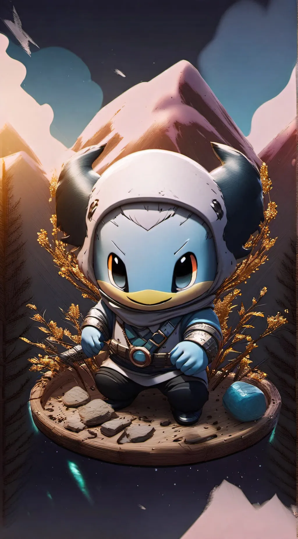 ai character: armor Squirtle background