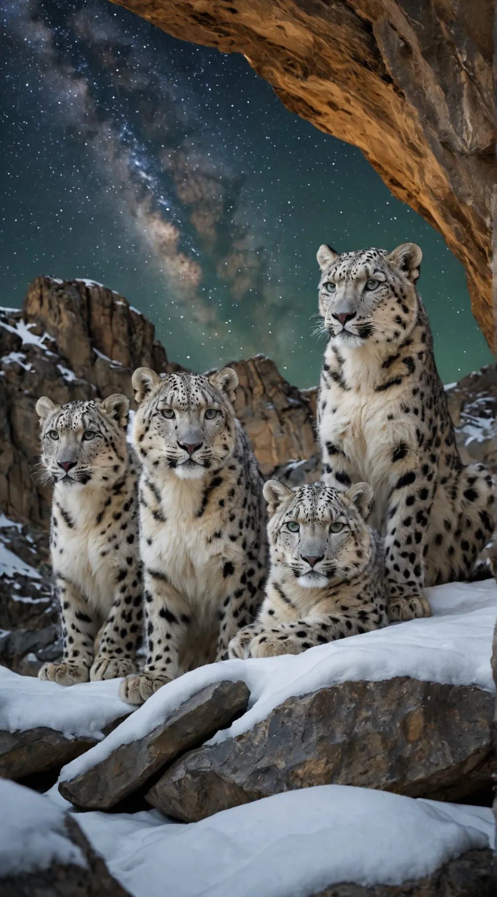 ai character: snow leopard pack background