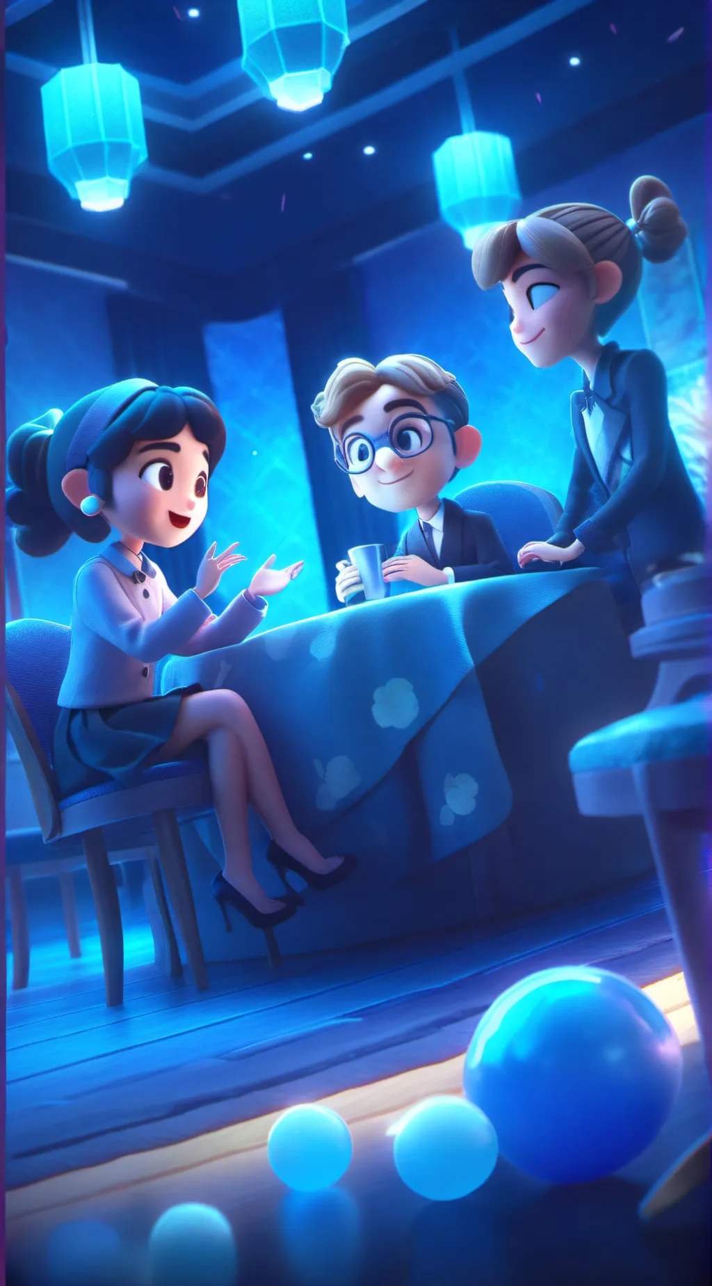 ai character: Friend group dorm background