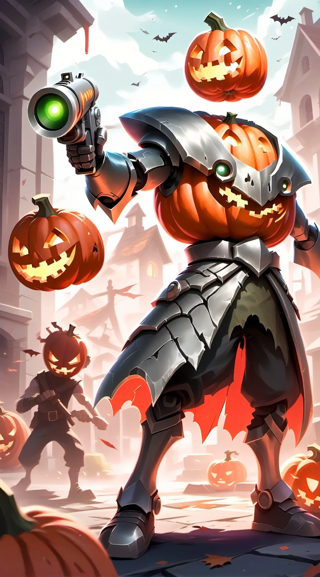 ai character: titan pumpkin man background