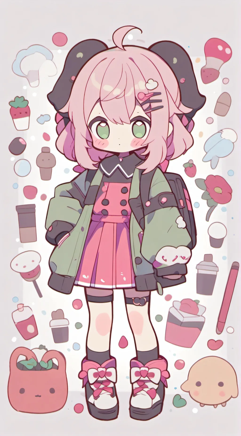 ai character:  🍓sprout x cosmo🍰 background