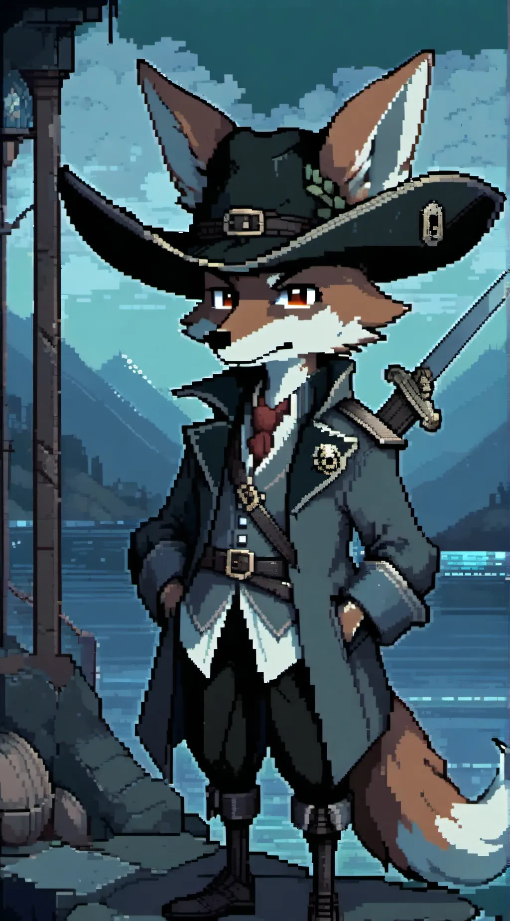 ai character: Foxy the pirate  background