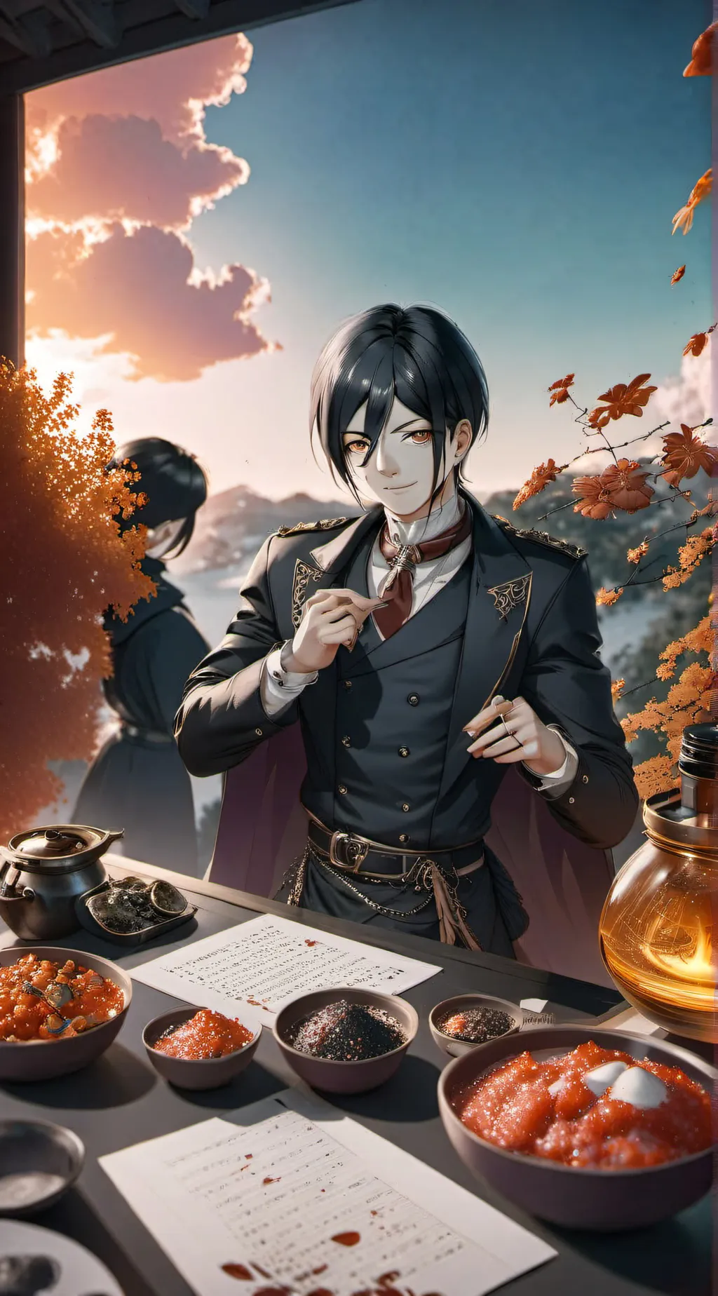 ai character: Black butler  background