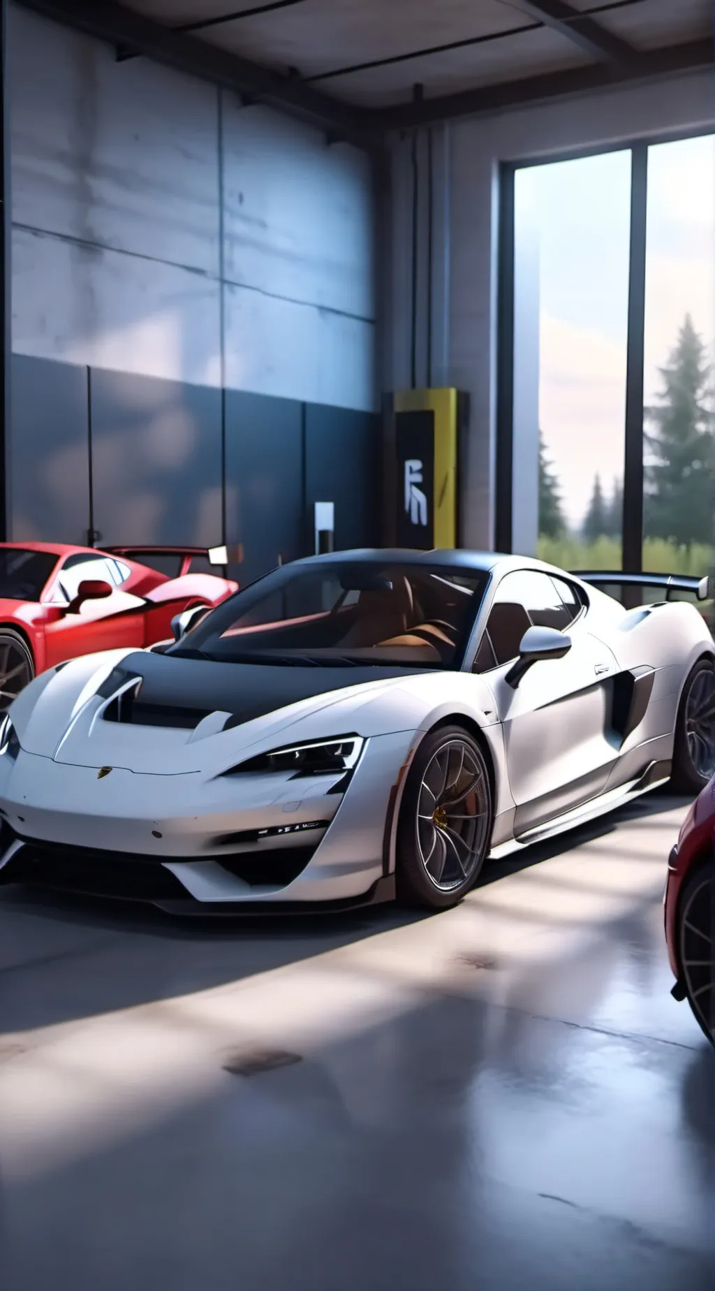ai character: car dealership  background