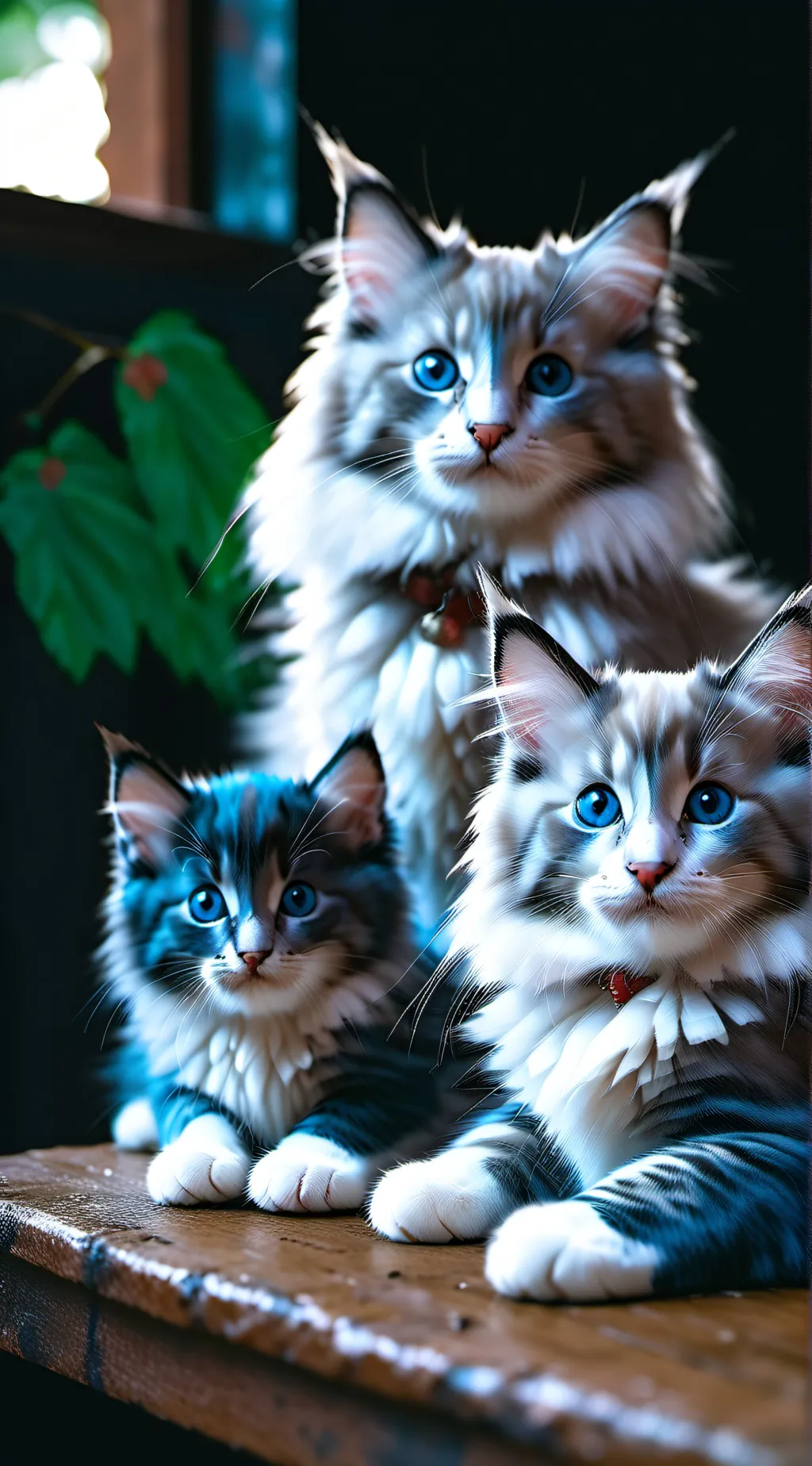 ai character: Mama kitten  background