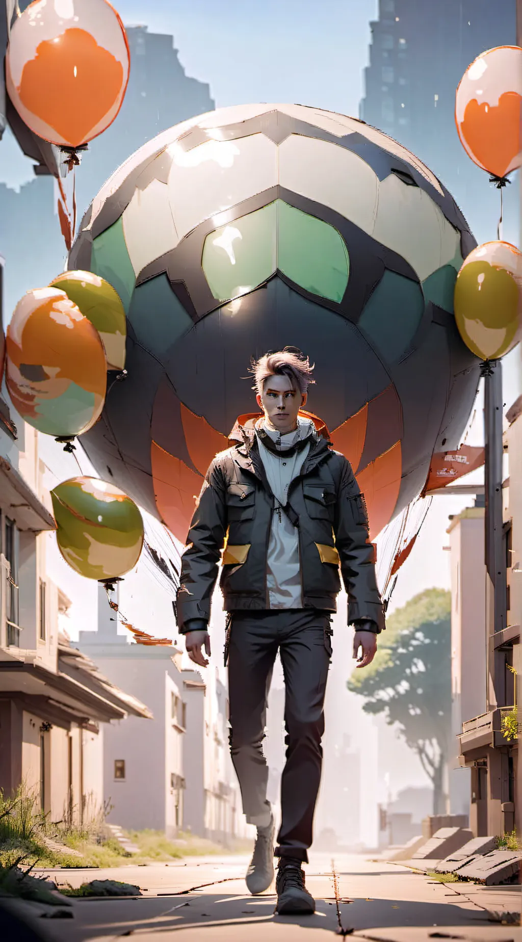 ai character: balloon  background