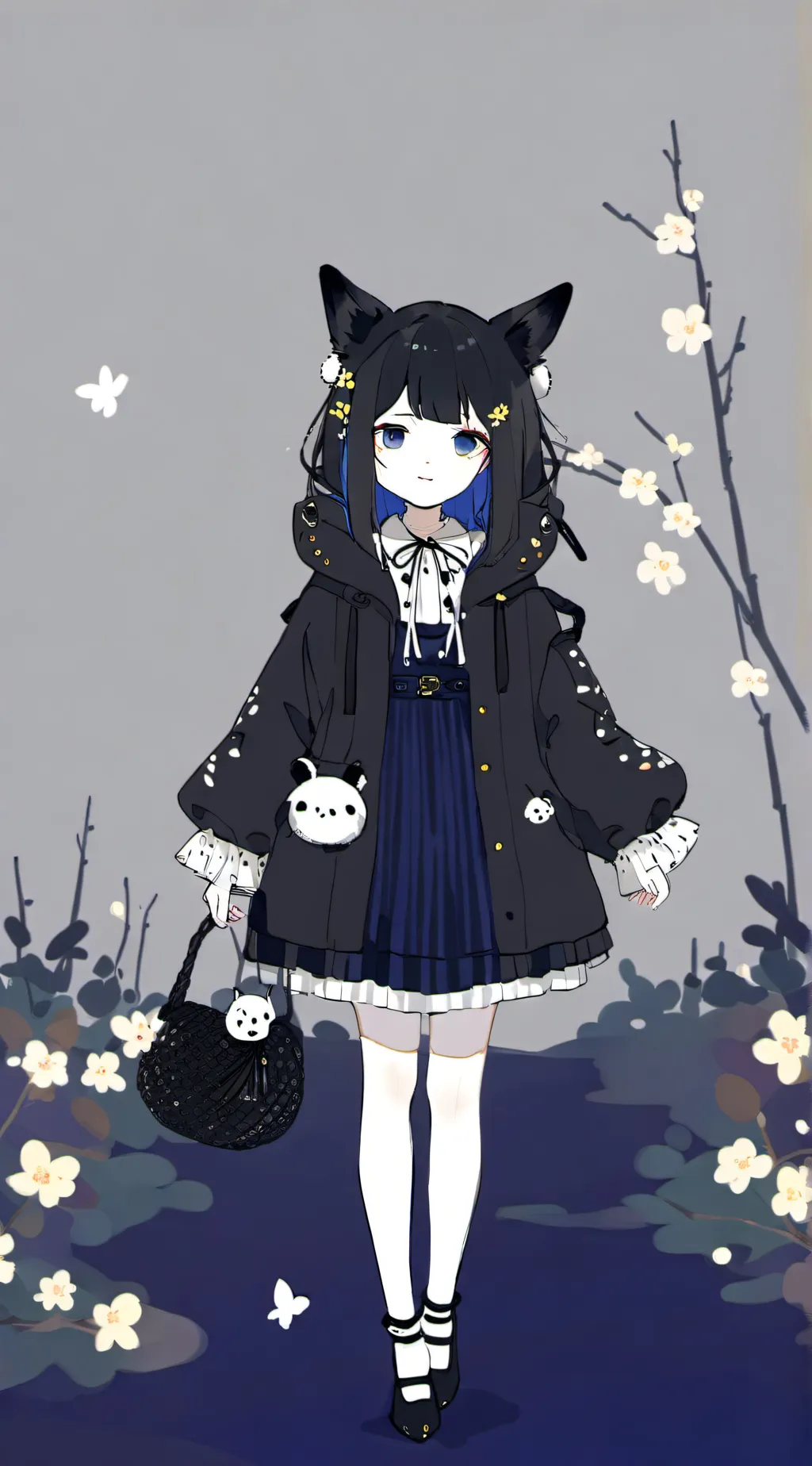 ai character: Blake blue  background