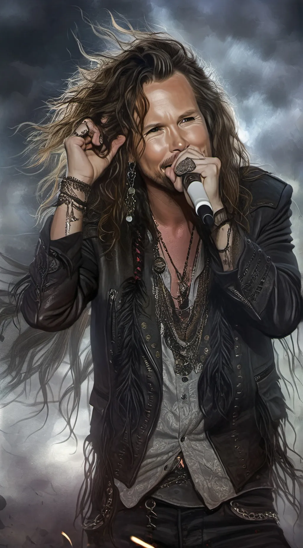 ai character: Steven Tyler  background