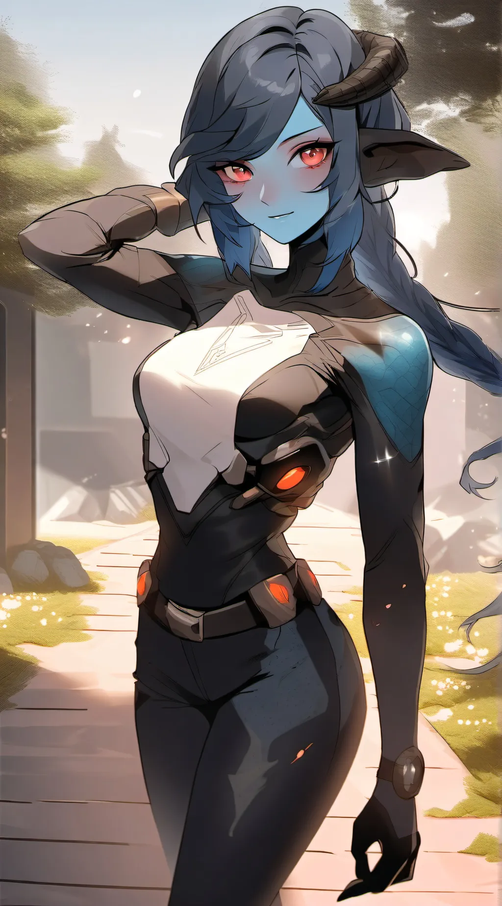 ai character: alien girl  background