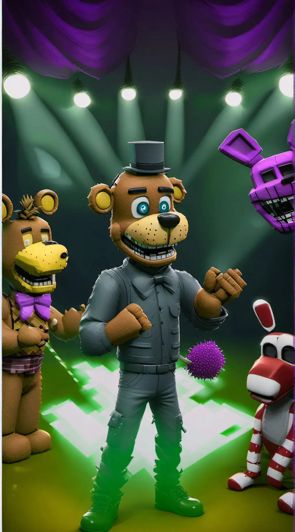 ai character: MHA /Fnaf ￼ background