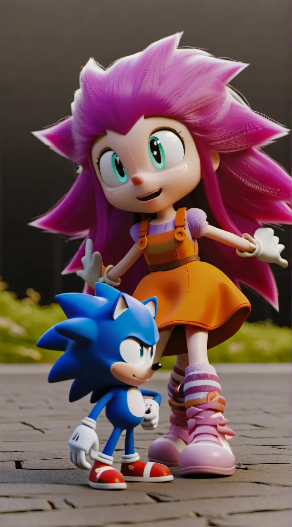 ai character: giant amy and soni background
