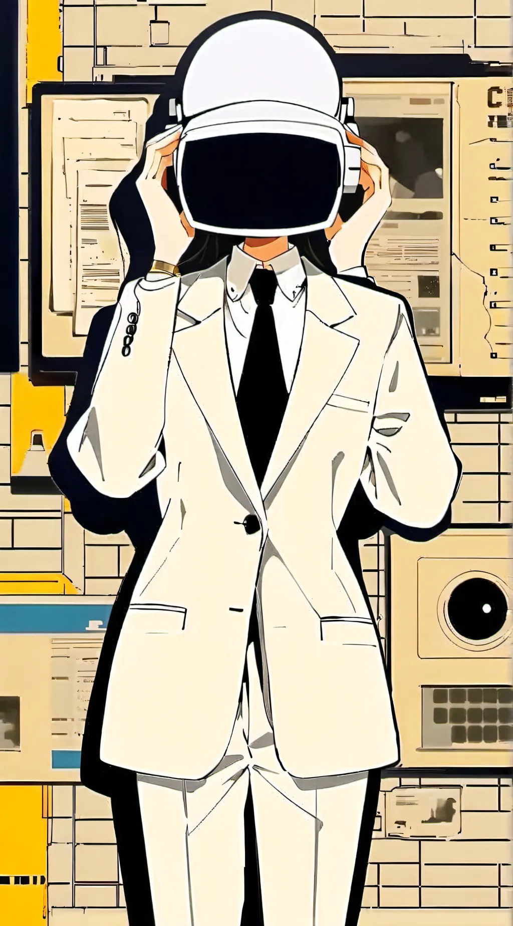 ai character: elite camerawoman  background