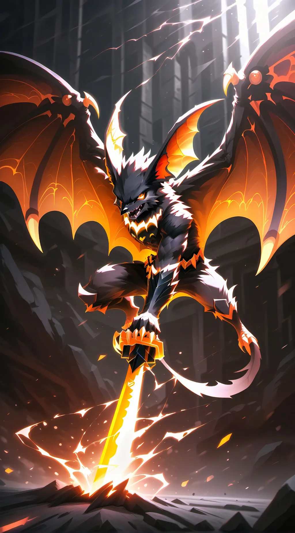 ai character: Lighthing  background