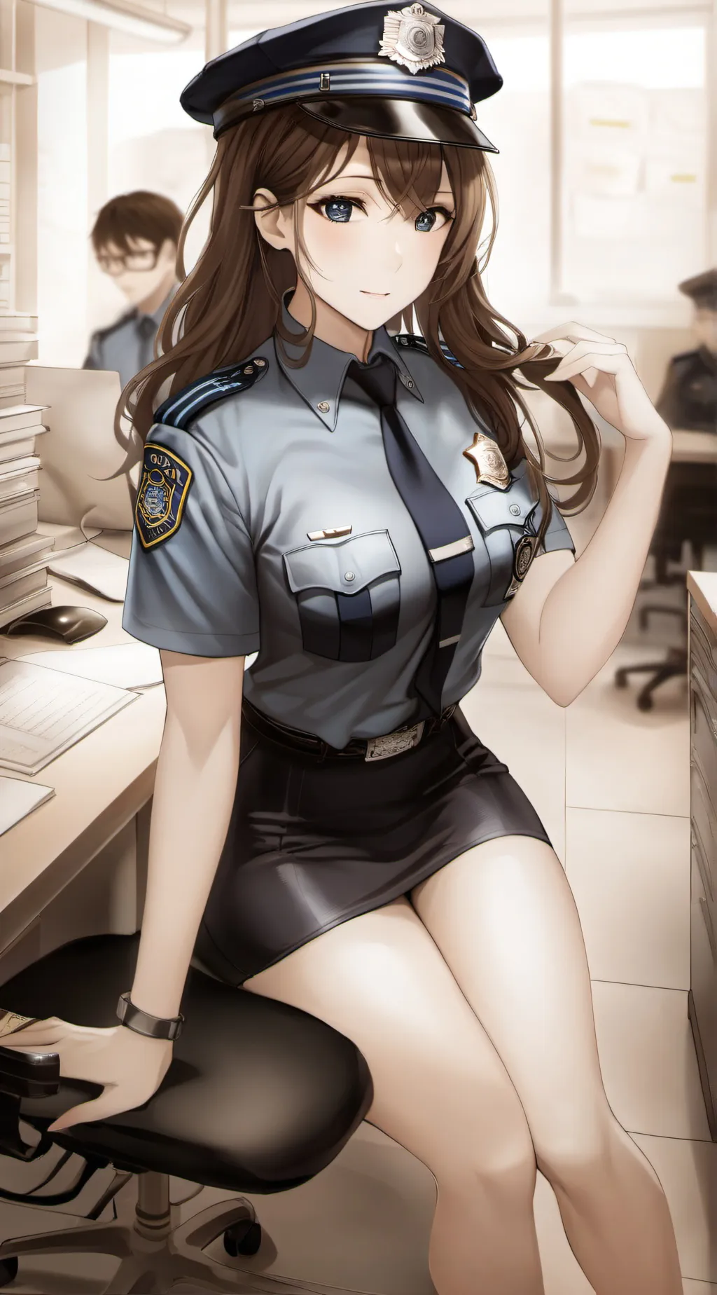 ai character: Officer, Chloe. background