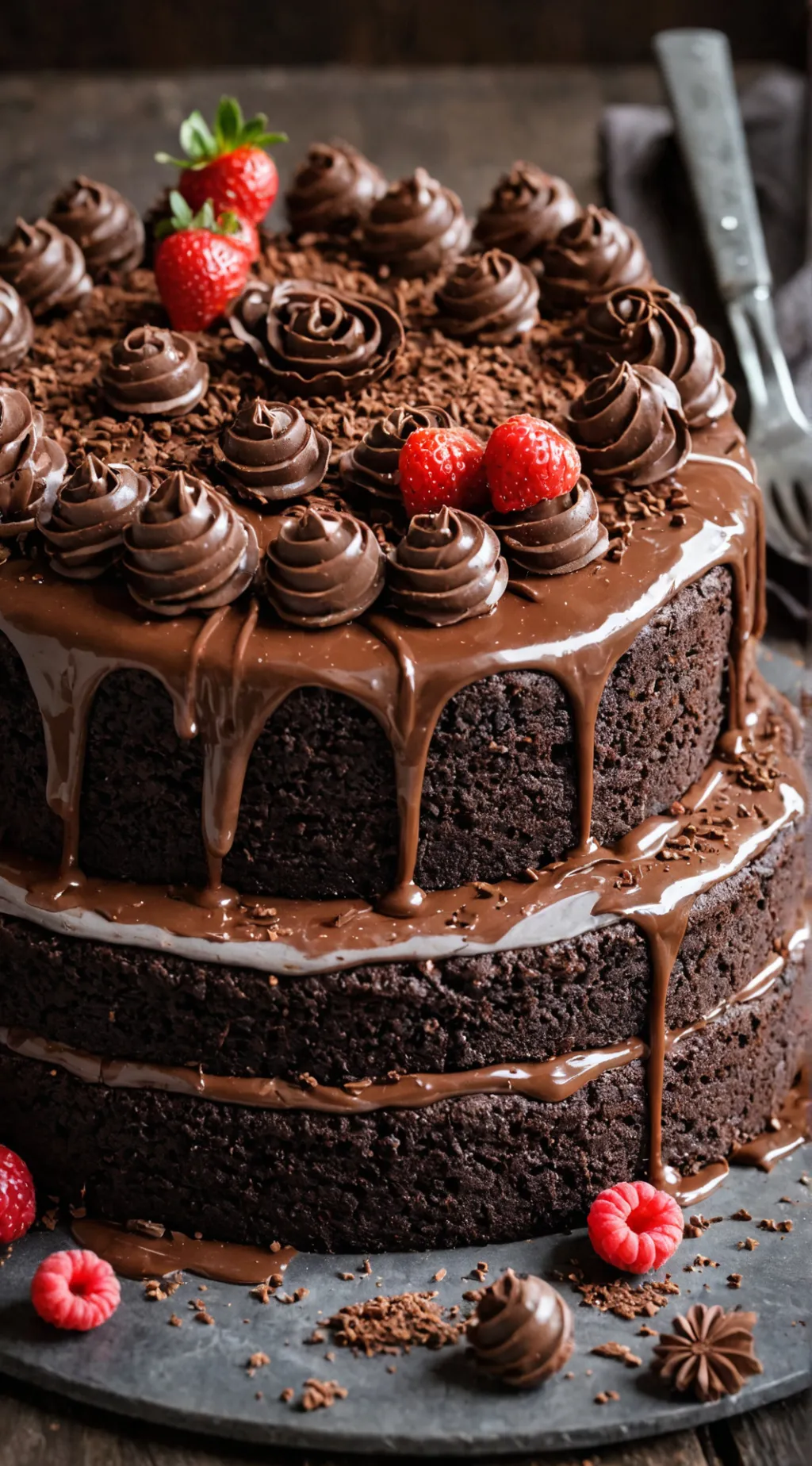 ai character: Chocolate Cake background