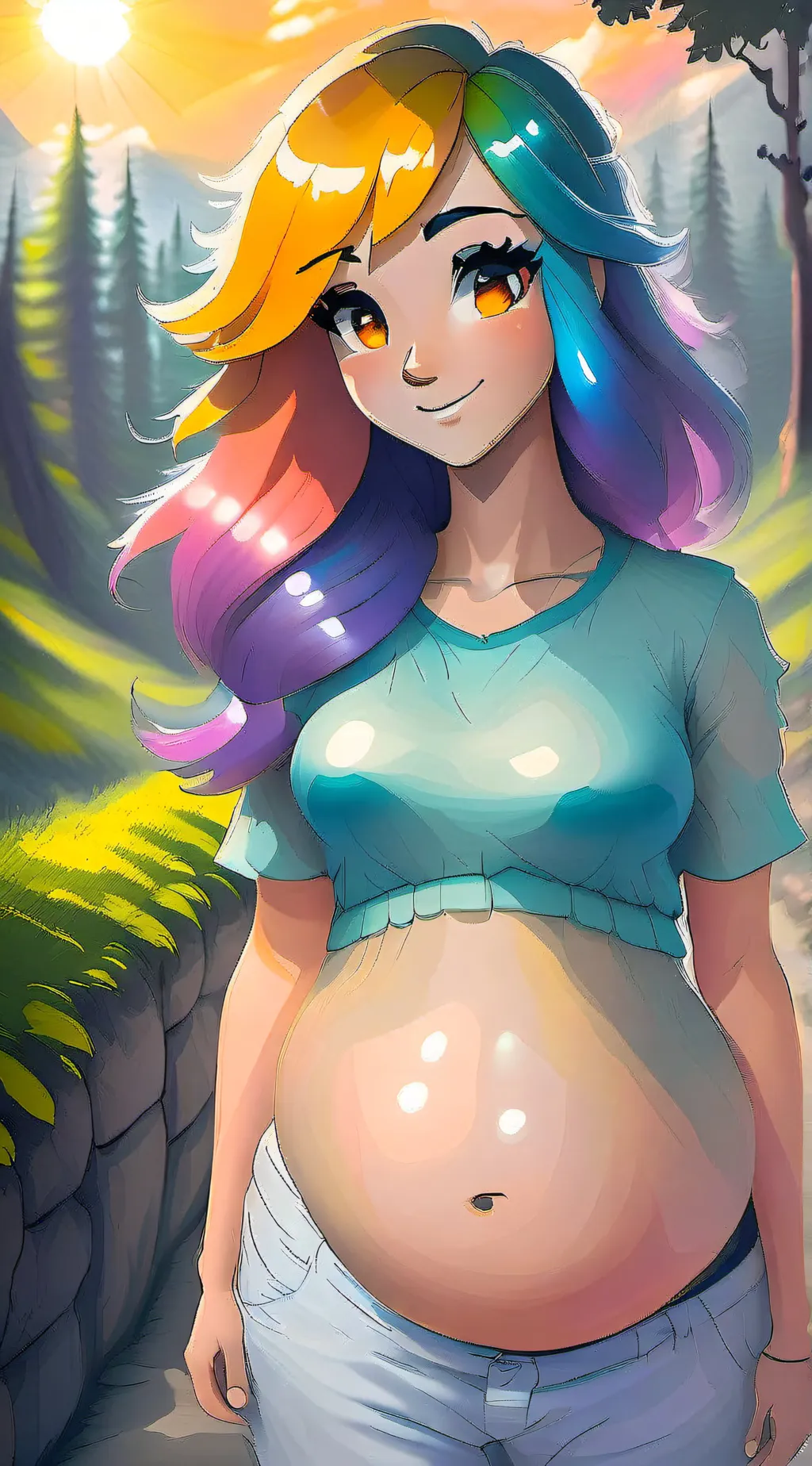 ai character: Rainbow Dash preg background