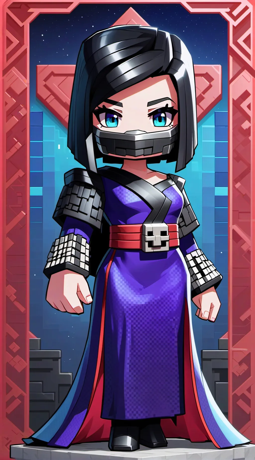 ai character: ender woman background